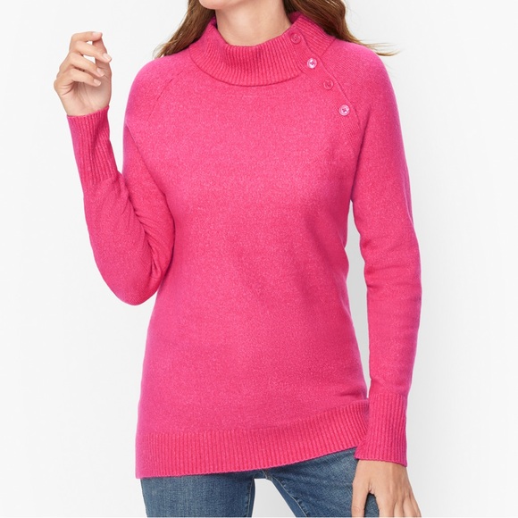 Talbots Raglan Funnel Neck Sweater in Fuchsia Size Small - Picture 1 of 5